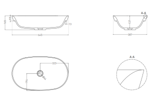 Полувстраиваемая раковина Salini Marea 01 S-Stone 1802201MRF 65см RAL полностью